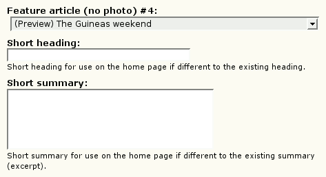 [Home page form]